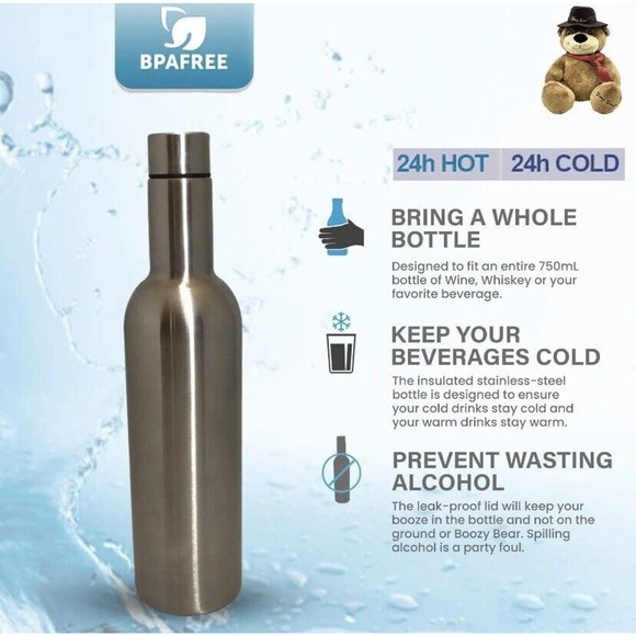 Boozy Bear Cinco de Mayo,- Novelty Drinking Alcohol Gift w Hidden 750ml SS Flas - Picture 4 of 4